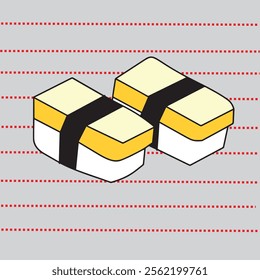 tamago egg sushi flat style vector illustration