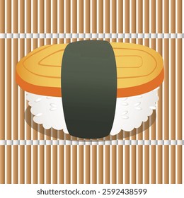 Tamago nigiri sushi illustration vector