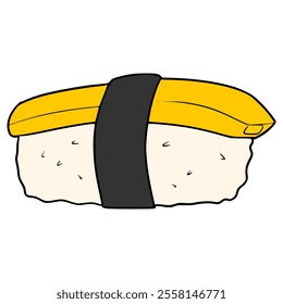 tamago sushi illustration hand drawn isolated vector