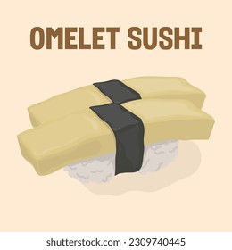 tamago sushi or omelet sushi japanese traditional street food