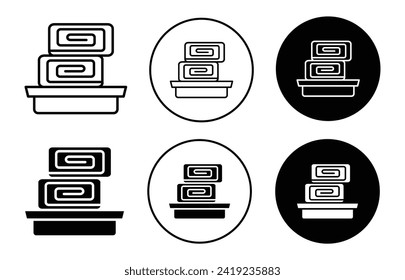 Tamagoyaki vector icon set collection. Tamagoyaki Outline flat Icon.