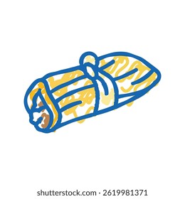 tamale cozinha mexicana ícone doodle esboço vetor. sinal de cozinha mexicana tamale. símbolo isolado ilustração
