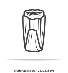 Tamale outline icon transparent vector isolated