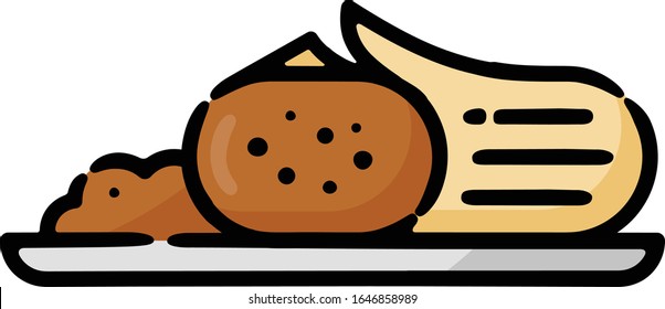 Tamale Plate Doodle Sketch Icon
