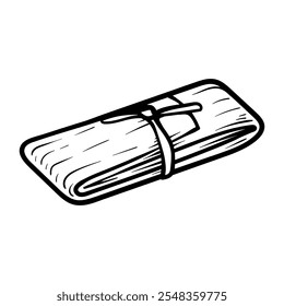 tamales isolated drawing coloring line art style sketch classic vintage design illustration