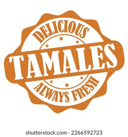 Tamales label or stamp on white background, vector illustration