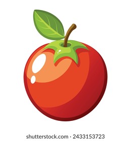 Tamarillo Fruit Illustration on White Background