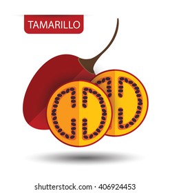 Tamarillo, fruit vector illustration