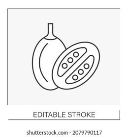 Tamarillo line icon.Edible egg-shaped red fruits. Tropical dish. Fruit concept. Isolated vector illustration. Editable stroke