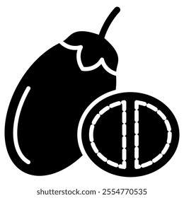 Tamarillo silhouette vector isolated on a white background.