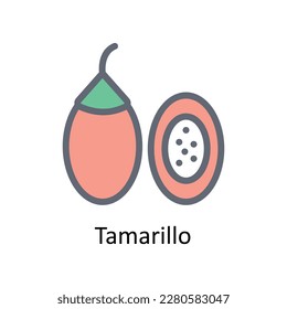Tamarillo Vector  Fill outline Icons. Simple stock illustration stock
