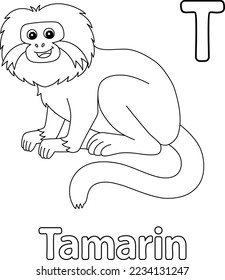 Tamarin Animal Alphabet ABC Isolated Coloring T