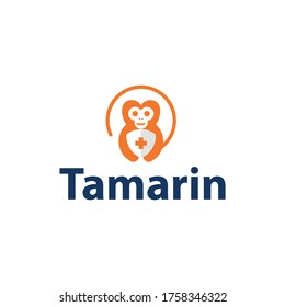 Tamarin with hug a shield logo design.