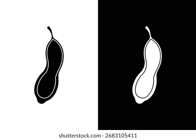 Tamarinde, flaches Symbol, Vektorgrafik auf weißem Hintergrund.	
