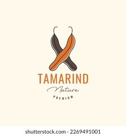 tamarind fruit vegetable cooking spice taste acid minimalist logo design icon vector illustration