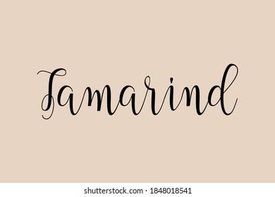 Tamarind Handwritten Font Typography Text Food Quote on Golden Yellow Background