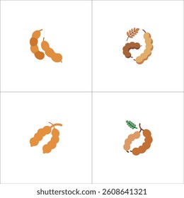 tamarind icon set on white background.