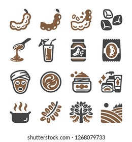 tamarind icon set,vector and illustration