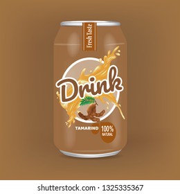 Tamarind juice cans.illustration vector