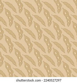 Fondo marrón claro del estanque Tamarind, patrón sin costuras. Fondo decorativo para envolver papel, tapicería, textiles, tarjetas de felicitación e invitaciones.