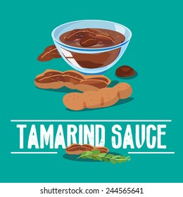 Tamarind Sauce - Vector Illustration