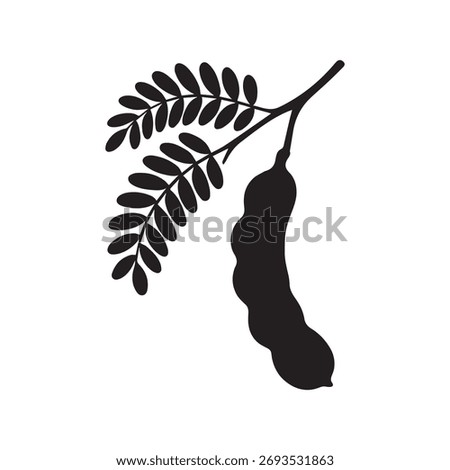Tamarind silhouette vector art illustration 