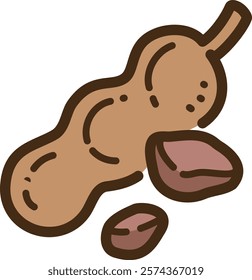 Tamarind vector doodle illustration and graphic