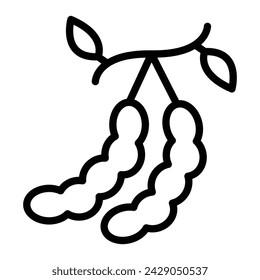 Tamarind Vector Line Icon Design