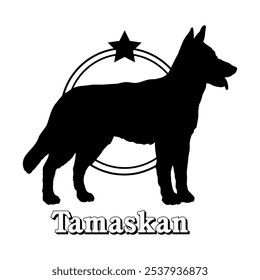 
Tamaskan perro silueta, perro, razas de perro, logotipo, Vector, silueta, diseño del logotipo, animal, ilustración, icono, signo, diseño, negro, símbolo, mascota