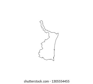 Tamaulipas outline map Mexico state