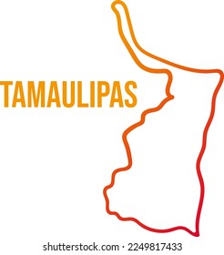 Tamaulipas state gradient isolated map 