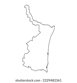 Tamaulipas state map, administrative division of the country of Mexico. Vector illustration.