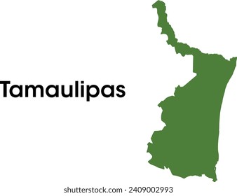 Tamaulipas state map in Mexico