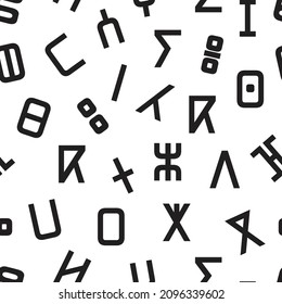 Tamazight Tifinagh Alphabet, Amazigh script seamless pattern