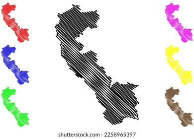 Tamazula municipality (Estado Libre y Soberano de Durango, Mexico, United Mexican States) map vector illustration, scribble sketch Tamazula map