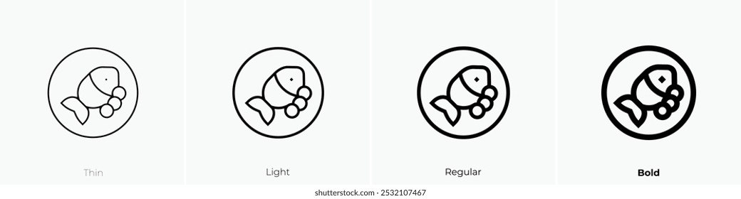 tambaqui icon. Thin, Light Regular And Bold style design isolated on white background