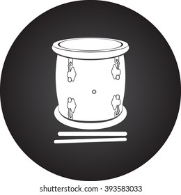 Tambora drum simple icon on round  background