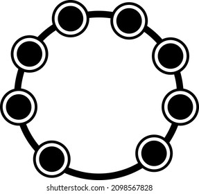 Tambourine black simple icon on white background.eps