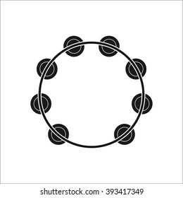 Tambourine black simple icon on white background