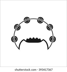 Tambourine black simple icon on white background