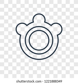 Tambourine concept vector linear icon isolated on transparent background, Tambourine concept transparency concept in outline style