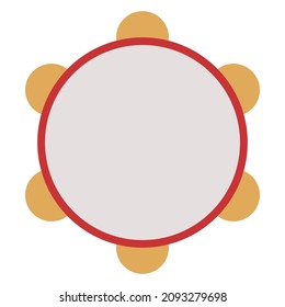 tambourine flat clipart vector illustration