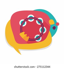 tambourine flat icon with long shadow