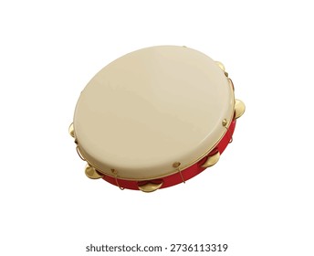 Tambourine icon 3d render concept of pandeiro tambourine icon vector illustration