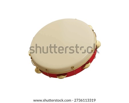 Tambourine icon 3d render concept of pandeiro tambourine icon vector illustration