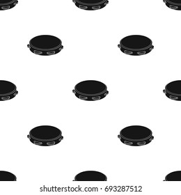Tambourine icon in black style isolated on white background. Spain country symbol stock vector illustration.