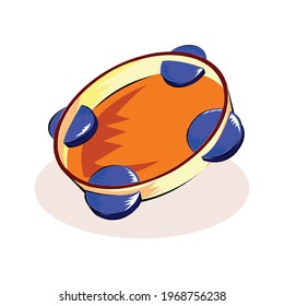 Tambourine icon. Cartoon illustration of tambourine vector icon for web. Samba drum sign. Music on carnival