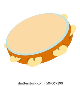 Tambourine icon. Cartoon illustration of tambourine vector icon for web. Samba drum sign. Music on carnival