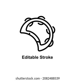 tambourine icon designed in outline style in musical instrument icon theme
