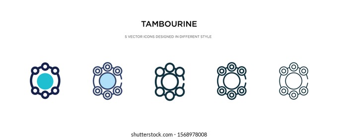 tambourine icon in different style vector illustration. two colored and black tambourine vector icons designed in filled, outline, line and stroke style can be used for web, mobile, ui